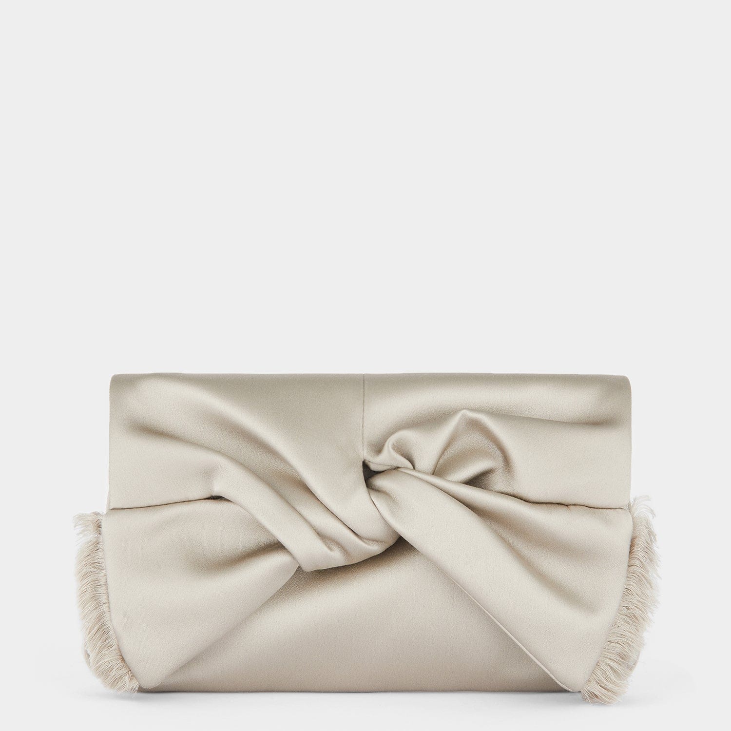 Anya-Hindmarch-Bow-Clutch-Satin-Silver