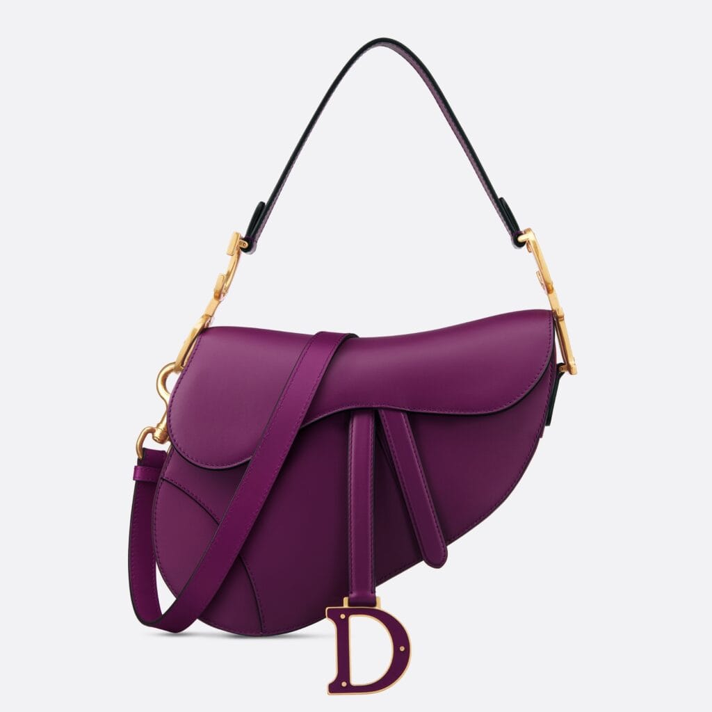 Christian-Dior-Saddle-Bag-with-Strap-Mulberry