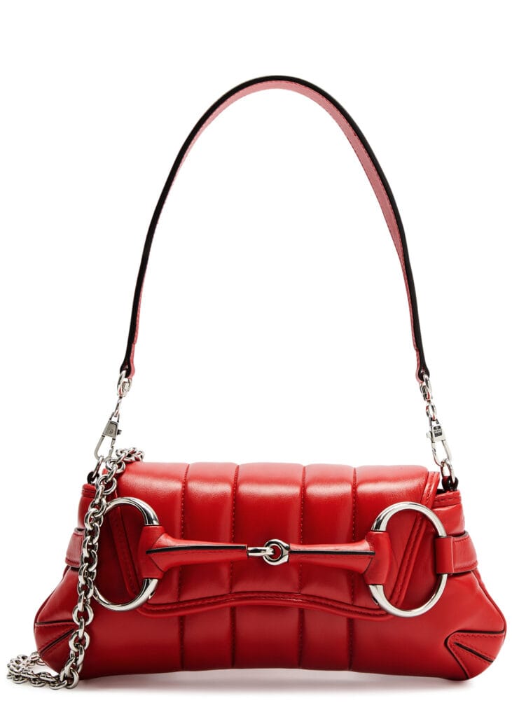 Gucci-Horsebit-Quilted-Leather-Shoulder-Bag-Red