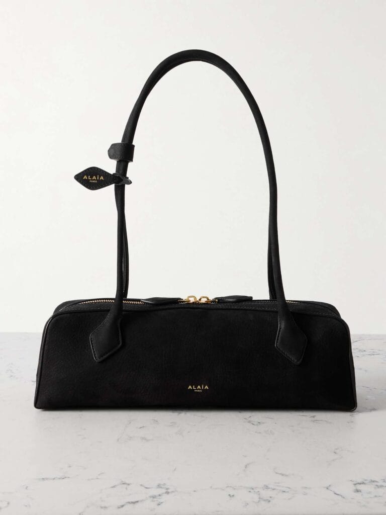 Alaia Le Teckel Medium Nubuck Shoulder Bag