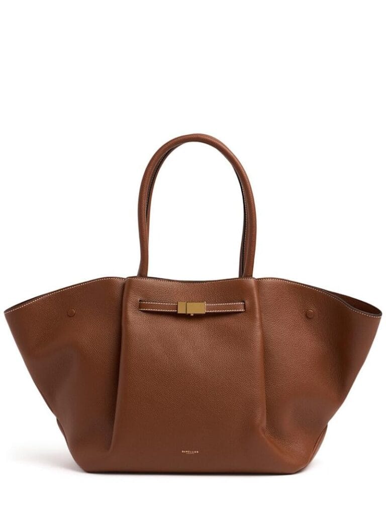 DeMellier New York Grain Leather Tote Bag in Tan