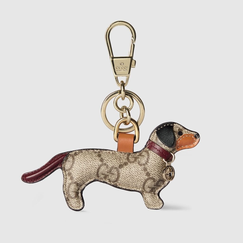 Gucci Dog-shaped Bag Charm Beige