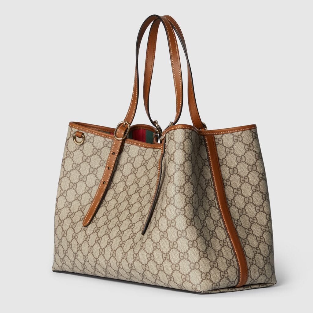 Gucci GG Emblem Medium Tote Bag Beige