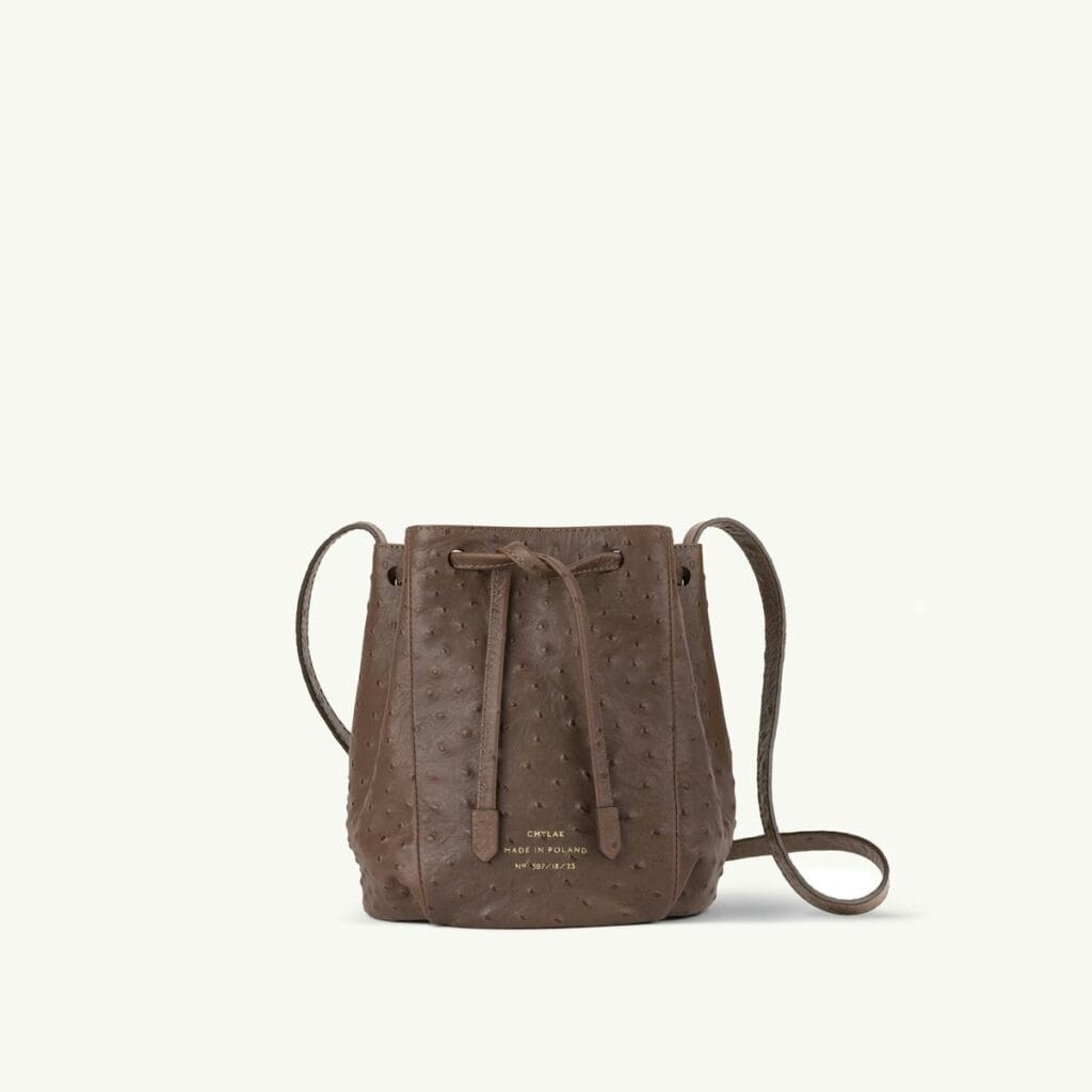 Chylak Mini Bucket Bag Ostrich Brown