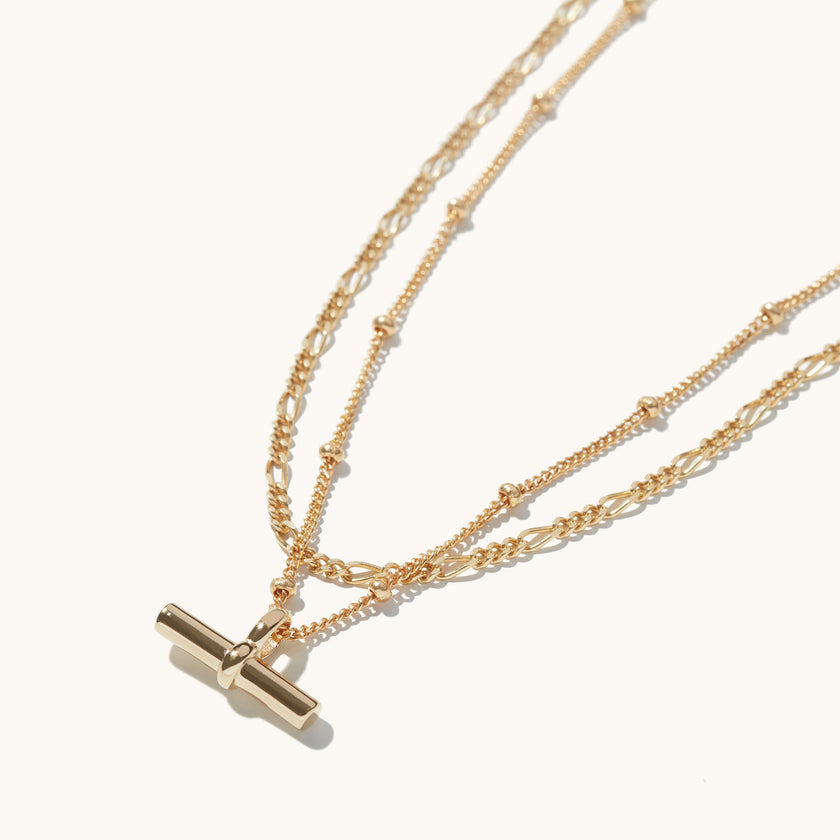 Muru Jewellery T-bar Layering Set Gold
