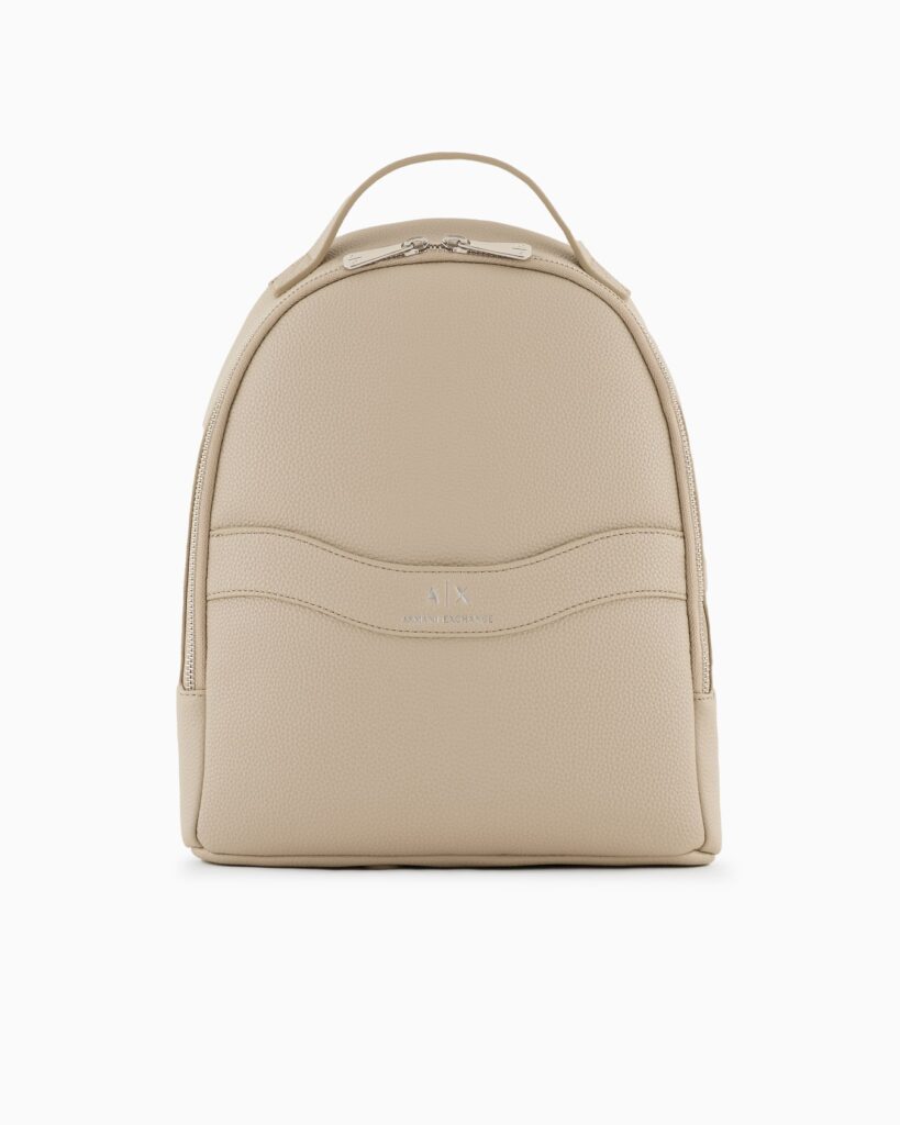 Armani Exchange Garnet Martier Backpack Small Logo Beige