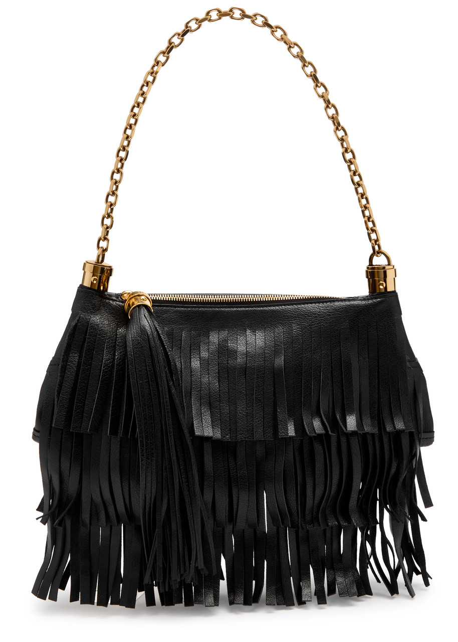 Chloe Foulard Fringedf Leather Shoulder Bag