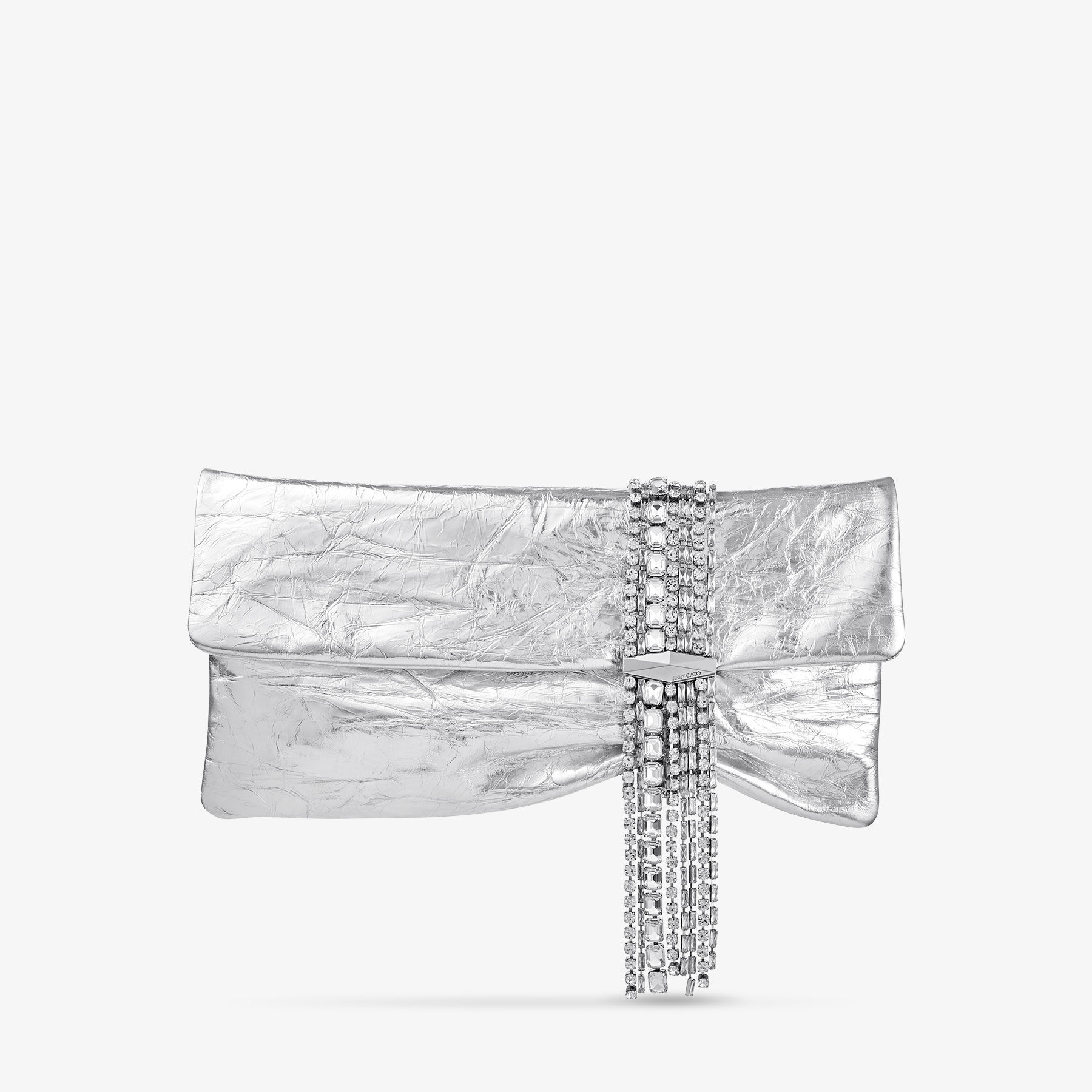Jimmy Choo Zandra Silver Vintage Metallic Clutch Bag