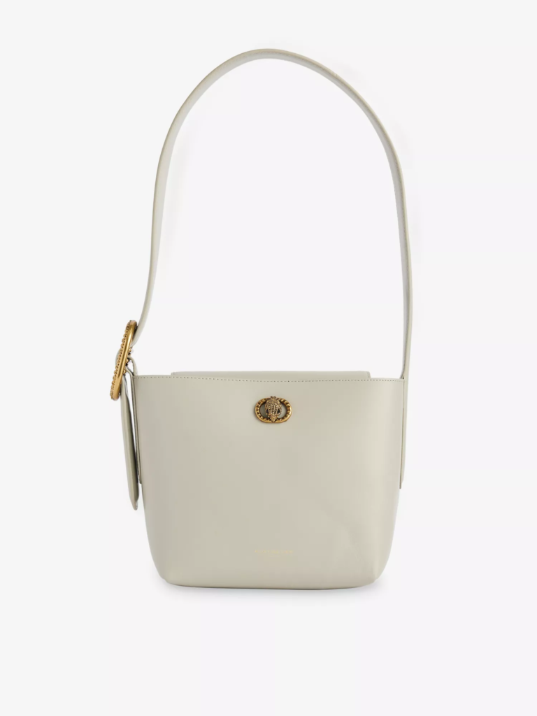 Kurt Geiger Chelsea Leather Bucket Bag Grey